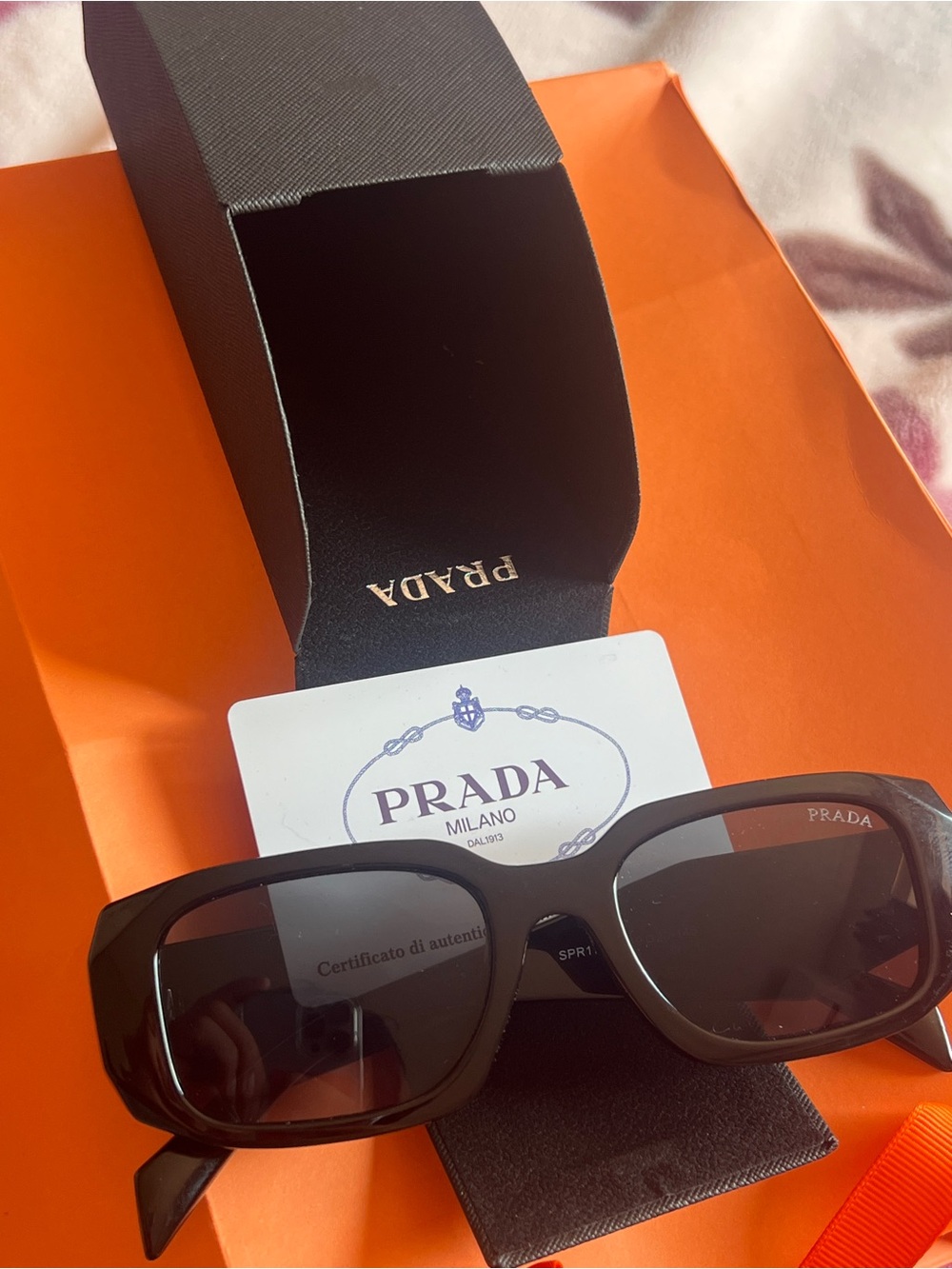 Prada Black Rectangle Sunglasses - Picture 4 of 16